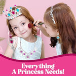 Liberty Imports 50 PCS Princess Jewelry Dress Up Accessories, Pretend Play Set Jewelry Party Favors for Girls Cosplay Party Favors with Crown Wand Ring Earring Necklace