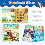 3Pcs Paint by Sticker Books for Kids, Sticker by Number, Educational Gifts for Children Ages 4-8
