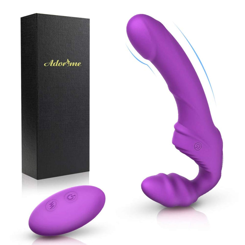 Vibrating Strapless Strap On Dildo Vibrator Sex Toys – Silicone Rechargeable Remote Control Female Clitoris Stimulate Adult Sex Toy G-Spot Massager For Lesbian And Women