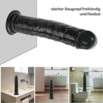Black Dildo,8.5 Inch Big Dildo With Curved Shaft And Strong Suction Cup Base For Anal Play
