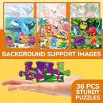Magnetic Puzzles For Kids Ages 4-6 - 36 Pieces Sudoku Toddler Puzzles Ages 2-4 - Travel Games For Kids Ages 3-5 - Animal Jungle Sea Toddler Travel Toys - Car Airplane Road Trip Games
