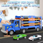 Toddler Truck Track Set With Lights & Sounds – 55-Inch Racing Track With 6 Die-Cast Cars, Perfect Birthday For 3 4 5 6 7 Years Old Boys And Girls
