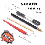 City Landmarks Scratch Art Kit, 8 A4 Sheets, DIY Foil Engraving Craft Set