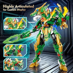Dragon Rising Mech Building Sets For Adults,Mecha Suit 2-In-1 Transforming Robot Building Blocks Toy,Transform Action Figure Building Kits Models, For Kids Boys Ages 8-14 Year