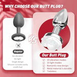 Vibrating Butt Plug Vibrator Adult Sex Toys, Rose Anal Plug Vibrators With 10 Fashion Light Up & Vibration Modes, Remote Control Anal Toys Prostate Massager Sexual Pleasure Tools For Women Men Couple