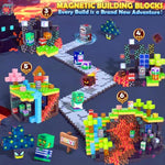 150Pcs Magnetic Blocks - Build Mine Magnet World Set, Magnets Building Toys For Kids Ages 3-5 6-8 8-12, Supplies Birthday Party Gifts For 3+ Year Old Boys Girls, Stem Sensory Toys For Toddlers