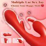 Thrusting Dildo Rose Sex Toy Vibrator Wand, Couples Sex Toys 3 In 1 & 7 Flapping Modes, Adult Sex Toys & Games G Spot Vibrator Sexual Pleasure Tools Clitoral Nipple Anal Vibradores For Womens Toys