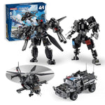 Swat Police Mech Building Sets Compatible With Lego, Transforming Police Truck & Helicopter To Mech Robots, Stem Toy Gift For Kids, Boys & Girls Ages 6-12 Years Old