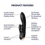 Double Flex Connect App Vibrator Sex Toy | Adult Toys For Women | G-Spot Clit Stimulation | Vibrating Sexual Pleasure Device | Stimulation Vibrators | Woman Sextoy (Black)