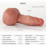 5-Inch Short and Thick Dual-Density Dildo with Strong Suction Cup for Adults