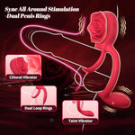 Rose Vibrating Cock Ring With Taint Testicle Clitoral Stimulator, App Remote Control Male Pleasure Penis Ring Vibrator, Couples Adult Sex Toys Games For Men Women, Couple Sex Toy Sex