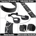Sex Bondage Bdsm Kit, Bed Restraints Thigh Sling Spreader Straps Neck To Thigh/Ankle Restraint Bondage Submissive Gear, Open Leg Straps Sm Game Kinky Sex Toys For Women Couples Beginner (Black)