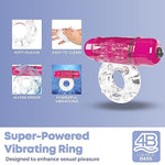 4B Doubleo 6 Vibrating Ring – Strawberry, Dual Shaft & Ball Support, Deep Rumbling Vibrations, Reusable Eco-Friendly Couples Massager, Long-Lasting Battery, Mutual Climax Enhancer