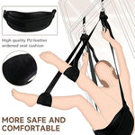 Door Sex Swing With Seat, Bondage Slave Leather Soft Plush Sex Slings With Adjustable Straps, Hanging Door Handcuffs Leg Restraints Spreader Adult Sex Toys For Couple, Holds Up To 300Lbs