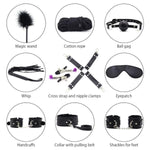 Sex Bondage Bdsm Kit Restraints, 10 Piece Bondage Restraints Set Fetish Bed Restraints Kits Handcuffs Flogger Rope Collar Blindfold Sm Adult Games For Women Men And Couples Sex Toys (Black)
