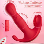 Thrusting And Flapping Wearable Panty Vibrator Remote Control G-Spot Dildo With 7 Wiggling Modes Adult Sex Toy For Women, Clitoral Stimulator Vibrating Panties