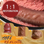 7.8Inch Realistic Dildo For Beginners, 5.6” Insertable Length, Life-Size Dildo For G Spot & Anal Play With Powerful Suction Cup, Liquid Silicone Sex Adult Toys For Women, Couples And Men(Flesh + Lube)