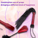4 Pcs Bdsm Training Set Sex Whip Adult Sex Flap Paddle Role Playing Adult Role Playing Sex Game Bdsm Feather Hand Flap Whip Nipple Clip Green