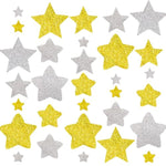 300 Pcs Silver & Gold Glitter Foam Star Stickers, Self-Adhesive Craft Supplies
