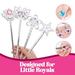 Liberty Imports 50 PCS Princess Jewelry Dress Up Accessories, Pretend Play Set Jewelry Party Favors for Girls Cosplay Party Favors with Crown Wand Ring Earring Necklace