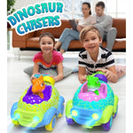 Toddler Remote Control Car, 2 Pack Dinosaur Rc Cars For Toddler Toys 3, Car Toys For 3 4 5 Year Old Boys And Girls Birthday Gift, Led Lights & Music