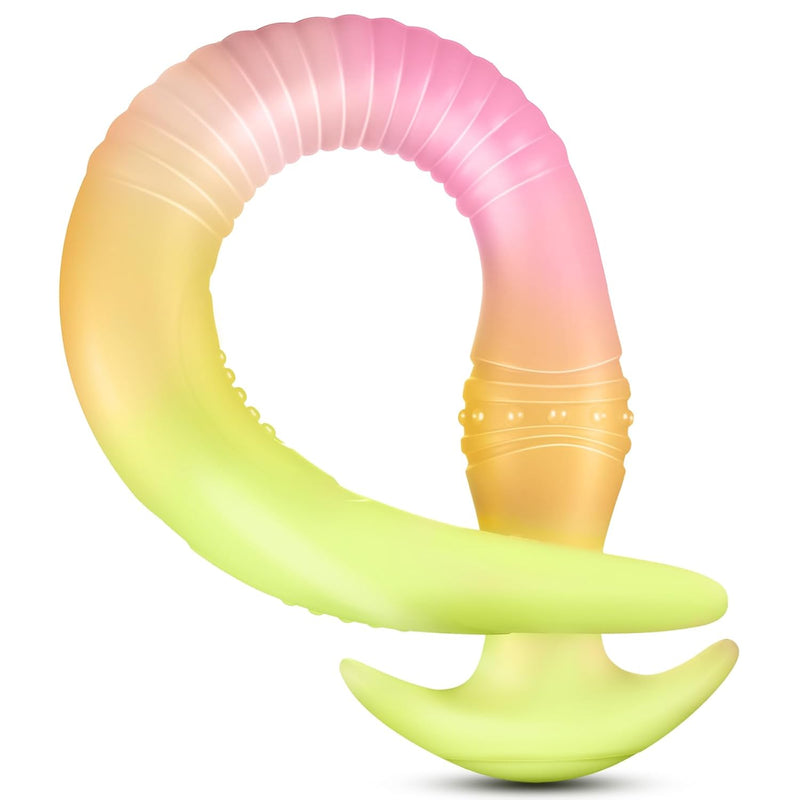Super Long Anal Plug Dildo, 15.74 Inches, Soft Liquid Silicone Material, Suitable For Male And Female Vaginal Prostate Massage, Anal Training, G-Spot Stimulation Toy Yellow