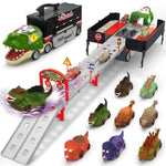 Dinosaur Toys For Kids 3-5, Dinosaur Truck With 8 Small Dinosaur Cars, Birthday Gifts Toys For 3 4 5+ Year Old Boy, Transport Carrier Truck For Toddlers, Great For Grandkids
