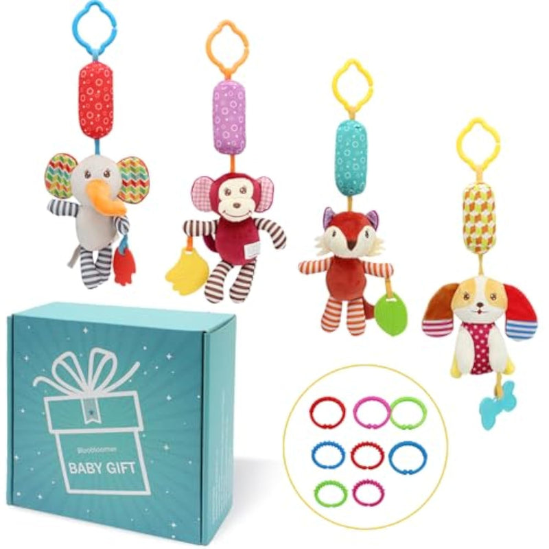 Baby Car Seat Toys, Infant Soft Plush Rattle, Cute Animal Doll,Early Developme