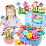 Flower Building Toy Set For Girls, Best Birthday Gifts For 3 4 5 6 7 Year Old Kids, Arts And Crafts Kit For Toddlers, Stem Activities And Gardening Pretend Playset, 148 Pcs