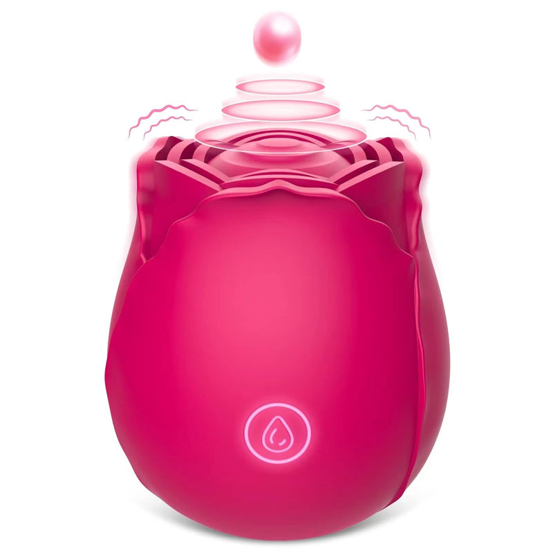 Rose Toys Clitoral Vibrator For Women, Sex Stimulator With 7 Mind-Blowing Tapping Modes, Nipple Teasing Clitoris Masturbating Things For Sexual Pleasure, Vibrating Adult Sex Toy Red