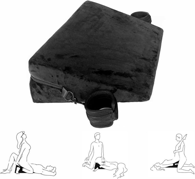 Intimacy Support Pillow with Handcuffs – Positioning Cushion for Comfort & Play