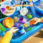 Water Table For Toddlers 1-3- Kids Play Sink With Pump And Running Water, Water Table For Kids Ages 4-8 With Fishing Games, Summer Outside Sensory Gift Toys For Boys And Girls 2 3 4 5 6 7 8