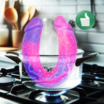 12.8" * 1.5" Realistic Double Ended Sided Fantasy Dildo For Women, Soft Silicone 11" Pink Purple Double Headed Dildo G-Spot Penis, Monster Alien Thick Large Long Anal Dildos Sex Toy For Lesbian Gay