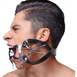 Jennings Hinge And Ratchet Wide Mouth Gag With Adjustable Strap