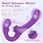 Strapless Strap On G-Spot Dildo Vibrator, Double Ended Wearable Stimulation With 10 Vibrating Modes & Remote Control, Anti-Slip Silicone Realistic Butt Plug, Adult Sex Toy For Women Couple Lesbian