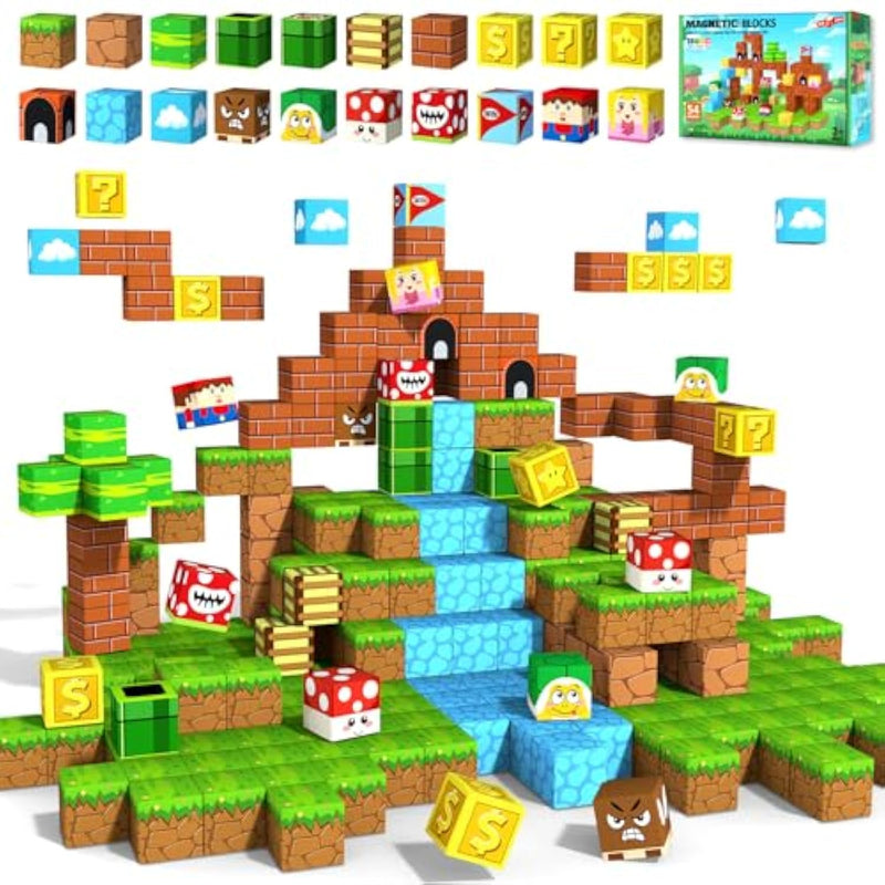 Magnetic Blocks,1.21" 48Pcs Large Magnetic Building Blocks For Toddlers 3 4 5 6 7 8 Year Old Creative Magnet Cubes For Kids Ages 3-5 4-8 Learning Sensory Toys Birthday Easter Gift For Boys Girls 3+