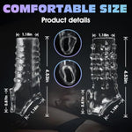 2PCS Premium Cock Enlarger Sex Toys, Reusable Ultra-Soft Penis Extender Sleeves with Penis Ring for Men and Couples, Pumps and Enlargers, Male Sex Toy for Boost Sexual Pleasure and Performance (White)