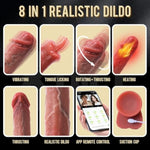 Thrusting Dildo Sex Toy Vibrator, Suction Cup Dildo Penis With 9 Vibrations &3 Thrusting Swing &9 Licking Heating Anal Realistic Dildos App Remote Control Silicone Dildos Adult Toys For Women