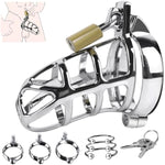 Male Chastity Cock Cage Sex Toy For Men, Large Chastity Device With 3 Active Sizes Rings 3 Metal Cock Ring 2 Keys, Adult Toys For Men Penis Exercise And Abstinence