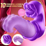 Rose Sex Toys Vibrator for Women, 10 Licking Realistic Tongue, Mauve