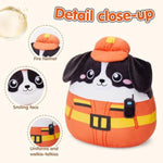 14'' Dog Plush Pillow Puppy Stuffed Animal Toy Cute Soft Plushie Dog With Firefighter Uniform Huggable Toy Plush Birthday Gifts For Kids, Girls, Boys