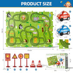 Toddler Toys Gifts For 2 3 4 5 Year Old Boys, 56 Jigsaw Puzzle Race Track Car Set For Kids Toddlers 1-3 2-4 3-5 4-6, Puzzle Tracks Car Toys Gifts For 2 3 4 5 Year Old Boys Kids