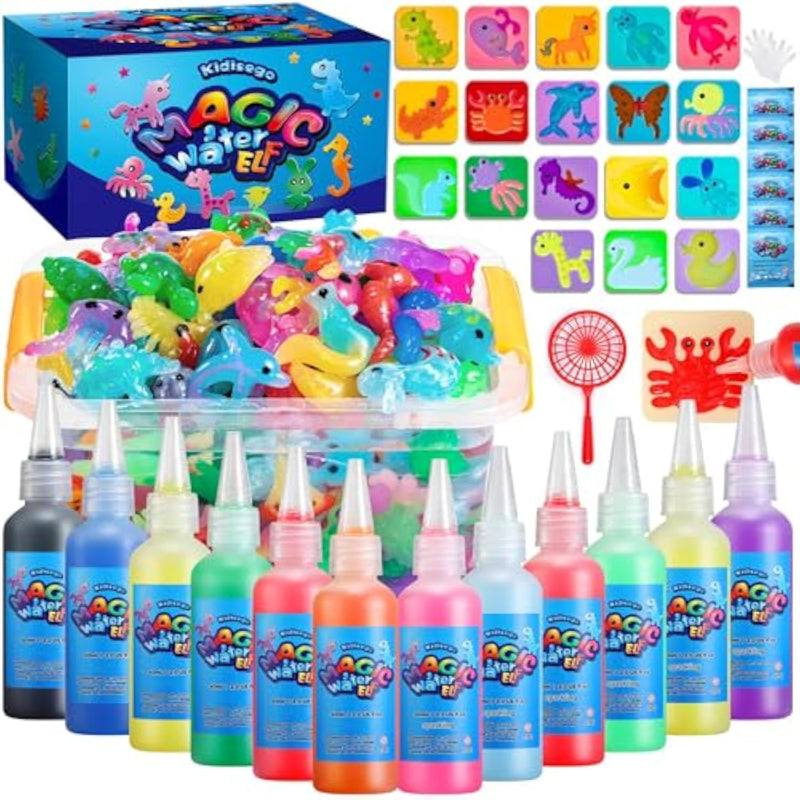Aqua Fairy Water Gel Kit for Kids with 12 Colors, 18 Molds & 6 Magic Powder Packs