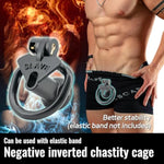 Lightweight Breathable Chastity Devices Set With 4 Penisrings Inverted Sissy Cock Cage Sm Adult Sex Toys Chastity Lock (Black,Large)
