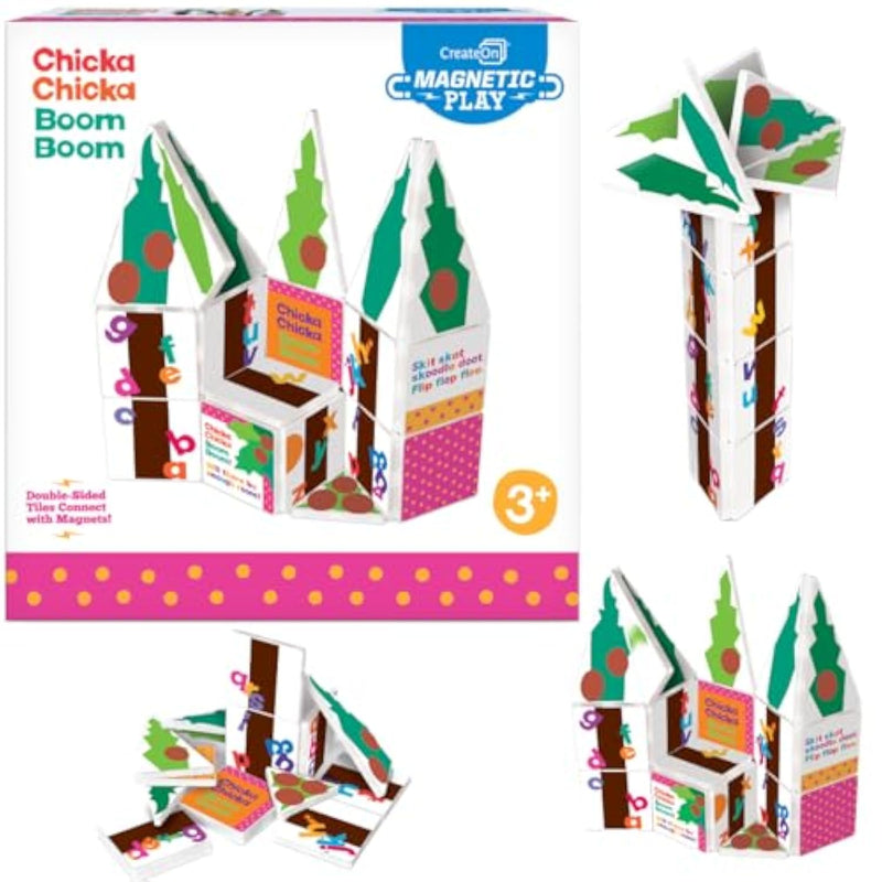 Chicka Chicka Boom Boom Set, Magnetic Kids Building Toys, Educational Stem Toys For Ages 3+, 19 Pieces