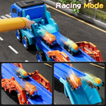 Toddler Car Truck Toys For Kids Boys Ages 3-5, 10-In-1 Foldable Carrier Space Truck Toys With Lights & Sounds And 9 Race Cars, Birthday Gift For 3 4 5 6 7 8 Years Old Boys Girls