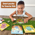 4In1 Dinosaur Puzzles For Kids Ages 3-5 4-6 | Dinosaur Toys For Kids 3-5 | Jigsaw Puzzles For Toddlers | Preschool Learning & Educational Toys | Christmas Birthday Gifts
