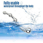Double Ended Thrusting Stainless Steel Anal Beads, Female G-Spot Stimulation Anal Plug Massage Masturbation, Stainless Steel Waterproof Fake Dildo (S-Shaped Anal Dildo)