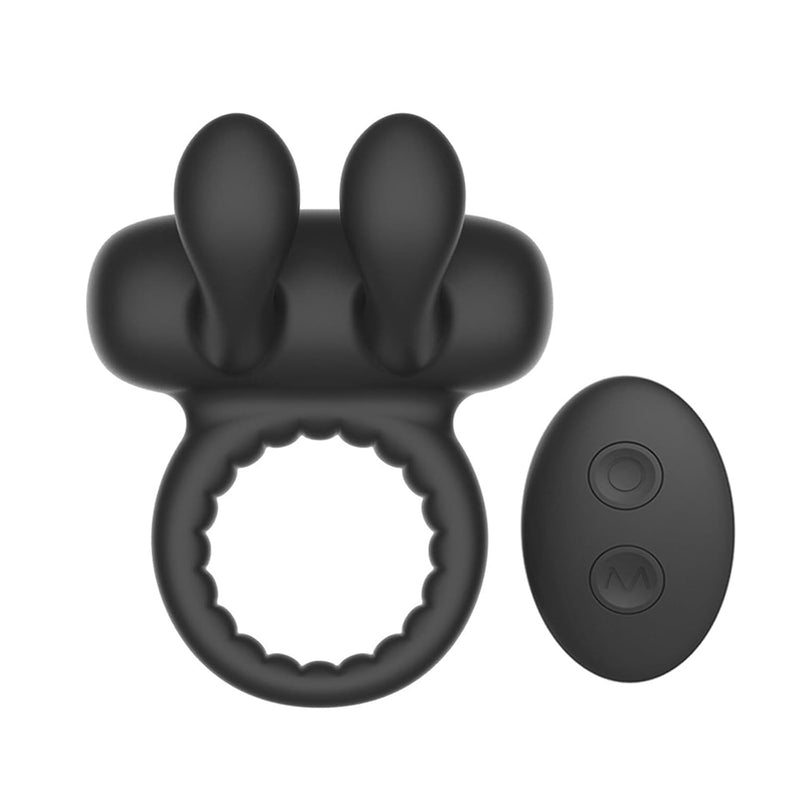Sex Trainer Vibration Massage Men And Women Shared Vibration Delay Ring Remote Control Penis Ring Black
