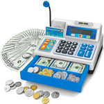 Calculator Cash Register Toy Gift For Kids Age 3, 4, 5, 6, 7, 8+ Year Old, 103 Pcs Grocery Store Playset With Microphone, Credit Card, Cash Register For Toddlers Kids 4-8
